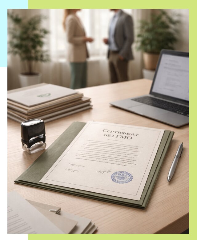 Сертификат без ГМО в Устях-Куте от 7723 р. оформить срочно Алешин-Утк